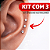 Piercing Australiano Titânio Micro Piercing Mid Hélix Kit 3 Un Zircônia 2mm - Imagem 1