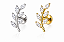 Piercing Folha Ramos Titânio Labret Hélix Flat Scapha Zircônia - Imagem 1