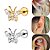 Piercing Labret Borboleta Zircônias Cravejadas Titânio 100% Hipoalergênico Rosca Interna - Imagem 3