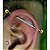 Piercing Transversal Industrial Titânio Zircônia Cravejada Cruz Cartilagem 36mm 38mm 1.2mm 1.6mm - Imagem 8