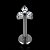 Piercing Trinity Titânio Hipoalergênico 3 Zircônias Labret Rosca Interna Trágus Hélix Conch Flat - Imagem 3