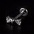 Piercing Trio Coração Zircônia Titânio Labret Rosca Interna Trágus Hélix Conch Flat Scapha Lóbulo - Imagem 3