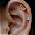 Piercing Ramos Folhas Zircônia Aço Cirúrgico Hélix Conch Flat Trágus Lóbulo Prata Dourado Labret - Imagem 2