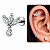 Piercing Pêndulo Zircônia Aço Cirúrgico Hélix Conch Flat Trágus Lóbulo Labret Prata Dourado 8mm - Imagem 1