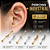 Piercing Industrial Transversal Aço Cirúrgico Pingente Zircônia Hélix Cartilagem Orelha Prata Dourado - Imagem 1