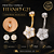 Piercing Umbigo Titânio G23 5 Zircônias Cravejadas Prata Dourado Antialérgico Belly 10mm 1.6mm - Imagem 1