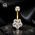 Piercing Umbigo Titânio G23 5 Zircônias Cravejadas Prata Dourado Antialérgico Belly 10mm 1.6mm - Imagem 6
