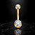 Piercing Umbigo Titânio G23 Zircônia Cravejada Prata Dourado Antialérgico Belly 10mm 1.6mm Feminino - Imagem 5