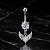 Piercing Umbigo Asas Pêndulo Titânio G23 Zircônia Pendurada Antialérgico Prata Dourado Belly 10mm 1.6mm - Imagem 3