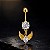 Piercing Umbigo Asas Pêndulo Titânio G23 Zircônia Pendurada Antialérgico Prata Dourado Belly 10mm 1.6mm - Imagem 2