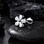 Piercing Labret Flor Aço 5 Zircônias Cravejadas Prata Dourado PVD Rosca Externa - Imagem 5