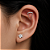 Piercing Labret Flor Aço 5 Zircônias Cravejadas Prata Dourado PVD Rosca Externa - Imagem 4