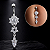Piercing Umbigo Pêndulo Zircônia Aço Cirúrgico Dourado 10mm 1.6mm Pedras Pendentes Cravejado Feminino - Imagem 6