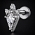 Piercing Labret Aço Cirúrgico Triângulo Zircônia Labret Hélix Trágus Conch Flat Lóbulo 8mm Prata Dourado - Imagem 4