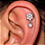 Piercing Labret Aço Flor Pêndulo Zircônia Hélix Trágus Conch Flat Lóbulo - Imagem 2