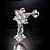 Piercing Labret Aço Flor Pêndulo Zircônia Hélix Trágus Conch Flat Lóbulo - Imagem 4