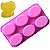 Molde de Silicone Atacado Sabonete Artesanal 6 Cavidades Oval Liso S27 - Imagem 1