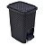 LIXEIRA RATTAN PRETA COM PEDAL 7 LTS - Imagem 1