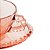 Conjunto 4 Xícaras de Chá de Cristal com Pires Coração Pearl Rosa 180ml - Wolff - Imagem 4