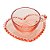 Conjunto 4 Xícaras de Chá de Cristal com Pires Coração Pearl Rosa 180ml - Wolff - Imagem 3