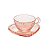 Conjunto 4 Xícaras de Chá de Cristal com Pires Coração Pearl Rosa 180ml - Wolff - Imagem 1