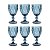 Conjunto 6 Taças Diamante Vidro Agua e Vinho 300ml Azul - Class - Imagem 2