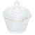 Açucareiro de Cristal Martelado com Colher e Tampa com Fio de Ouro Petra 270ml - Lyor - Imagem 1