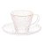 Xícara de Cristal Martelado para Café com Pires e Fio de Ouro Petra 70ml - Lyor - Imagem 1