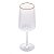 Taça de Vinho de Cristal Ecológico Martelado com Fio de Ouro Petra 600ml - Lyor - Imagem 1