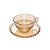 Conjunto 4 Xícaras de Chá de Cristal com Pires Pearl Âmbar Metalizado 180ml - Wolff - Imagem 3