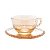 Conjunto 4 Xícaras de Chá de Cristal com Pires Pearl Âmbar Metalizado 180ml - Wolff - Imagem 2