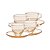 Conjunto 4 Xícaras de Café de Cristal com Pires Pearl Âmbar Metalizado 80ml - Wolff - Imagem 1