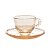 Conjunto 4 Xícaras de Café de Cristal com Pires Pearl Âmbar Metalizado 80ml - Wolff - Imagem 2