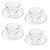 Conjunto 4 Xícaras de Café de Cristal com Pires Pearl 80ml - Wolff - Imagem 1