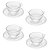 Conjunto 4 Xícaras de Chá de Cristal com Pires Pearl 180ml - Wolff - Imagem 1