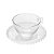 Conjunto 4 Xícaras de Chá de Cristal com Pires Pearl 180ml - Wolff - Imagem 2