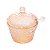 Meleira de Cristal Martelado com Colher e Tampa Petra Âmbar Metalizado 10cm - Lyor - Imagem 1