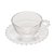 Conjunto 4 Xícaras de Café de Cristal com Pires Daisy 170ml - Wolff - Imagem 1