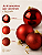 Kit 3 Bolas de Natal Vermelho Escuro 10cm Brilhante Fosca e Glitter - Imagem 5
