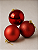 Kit 3 Bolas de Natal Vermelho Escuro 10cm Brilhante Fosca e Glitter - Imagem 1