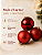 Kit 3 Bolas de Natal Vermelho Escuro 10cm Brilhante Fosca e Glitter - Imagem 6