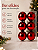 Kit 6 Bolas de Natal 8cm Vermelha Escura Brilhante - Imagem 6