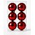 Conjunto 6 Bolas de Natal Brilhante Vermelho Escuro 8cm - Imagem 1
