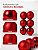 Kit 6 Bolas de Natal 6cm Vermelhas Brilhante Fosca Glitter - Imagem 5