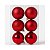 Conjunto 6 Bolas de Natal Mix Vermelha 6cm - Imagem 1