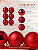 Kit 6 Bolas de Natal 8cm Vermelhas Brilhante Fosca Glitter - Imagem 5