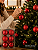 Kit 6 Bolas de Natal 8cm Vermelhas Brilhante Fosca Glitter - Imagem 4