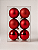 Kit 6 Bolas de Natal 8cm Vermelhas Brilhante Fosca Glitter - Imagem 1