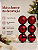 Kit 6 Bolas de Natal 6cm Vermelha Escura Brilhante Fosca Glitter - Imagem 6