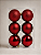 Kit 6 Bolas de Natal 6cm Vermelha Escura Brilhante Fosca Glitter - Imagem 1